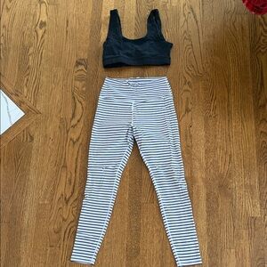 Glyder Black and White Striped Leggings